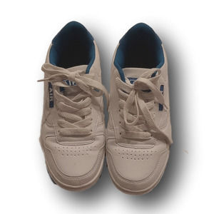 Air Sport basketball sneakers, size 7, white and blue